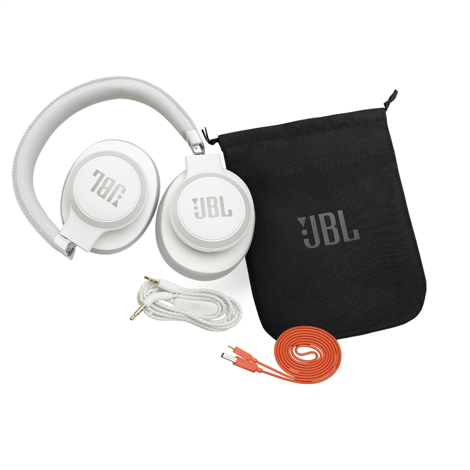 JBL Live 650BTNC - White - Wireless Over-Ear Noise-Cancelling Headphones - Detailshot 1 image number null